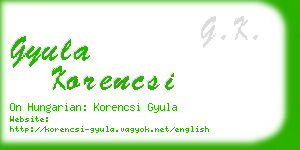 gyula korencsi business card